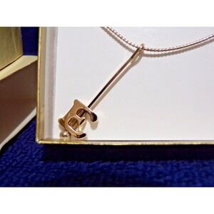 Avon 1983 Monogram Pendant Gold Tone 20" Necklace  Initial Letter "E" Vintage